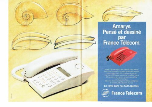 PUBLICITE ADVERTISING 0217  1993   France Telecom (2p)  téléphone Amarys 300 - Photo 1/1