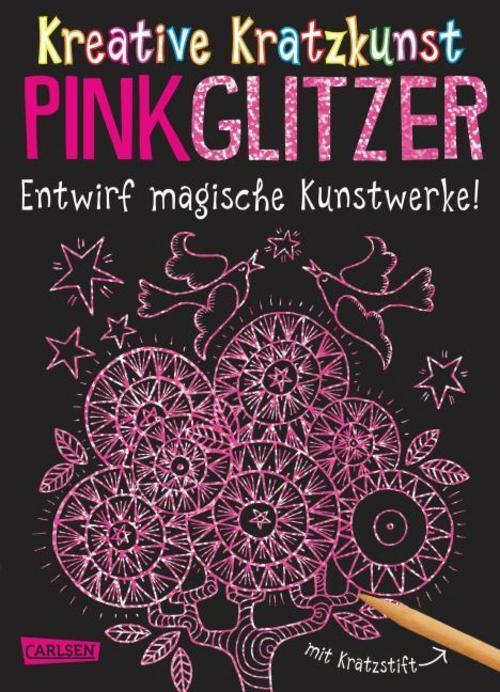Thumbnail - Kreative Kratzkunst: Pink Glitzer: Set Mit 10 Kratzbildern,
