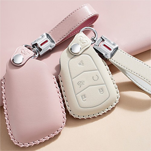 For Cadillac ATS CT6 XTS XT4 Escalade Full Sealed Leather Car Key Fob Cover Case - Bild 5 von 9