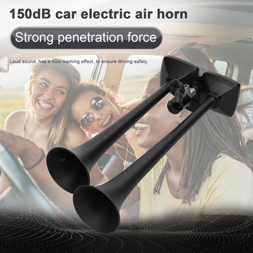 150dB Dual Trumpet Air Horn Loud Electric Horn 12-24V with Solenoid Q2Y4 - Picture 5 of 9