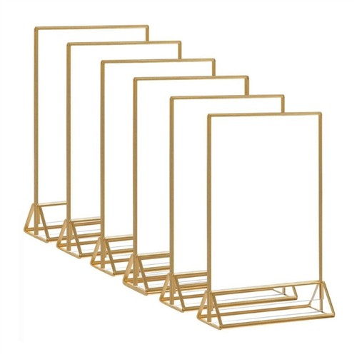 Clear Acrylic Sign Holder Double Sided Menu Picture Frame Wedding Table-Numbers - Picture 2 of 8