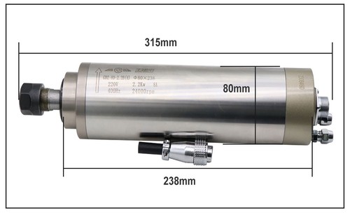 2.2KW Spindle Water Cooled Kit ER20 24000RPM AC220V 80MM+ VFD 5M Pipes 75W Pump - Picture 12 of 17