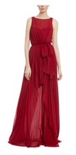 Badgley Mischka Women's Ruby Pleated Georgette Gown Dress Size 4