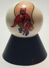 Yosemite Sam 1" Glass Logo Marble w/ Stand