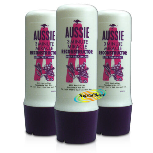 3x Aussie 3 Minute Miracle Hair Reconstructor Deep Treatment Conditioner 250ml - Picture 1 of 1