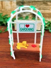 ACME Garden Trellis Fridge Magnet Cat Bird Barbie Doll House Miniature RARE VTG