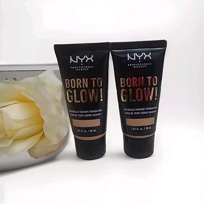 NYX MAKEUP Born To Glow Naturally Radiant Foundation 1.01.oz BTGRF 09 M Olive P2