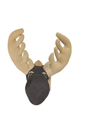 Plush Moose Head Wall Trophy Stuffed Animal Faux Taxidermy Cottage Industries 22
