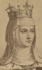 MARGUERITE OF PROVENCE, QUEEN OF FRANCE. CABINET CARD PHOTO OF ARTWORK.