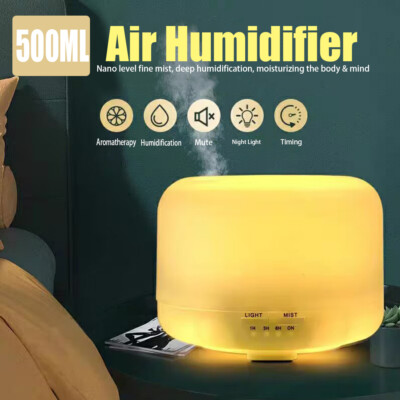 500ML Essential Oil Diffuser LED Aromatherapy Diffuser Aroma Mist Humidifiers