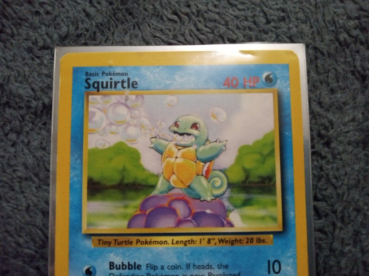 squirtle pokemon card 1995 1999 Pokemon Base Set Shadowless 1st Edition Thick Stamp Squirtle #63 BGS  9.5 GEM MINT on Fanatics Collect