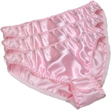 3 Pairs Womens 100 Silk Panties Knickers Jaquard Pink Bikinis Underwear M L XL