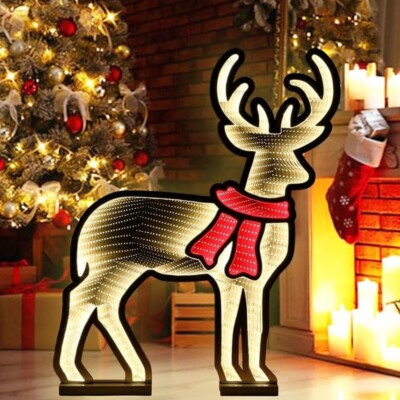 Christmas Reindeer Lights Sign for Christmas Decorations Indoor Outdoor 3D Large