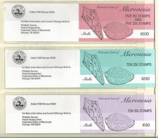 1990 Booklets set of 3 all stamps Complete  MUH Value Fronts & Backs shown 