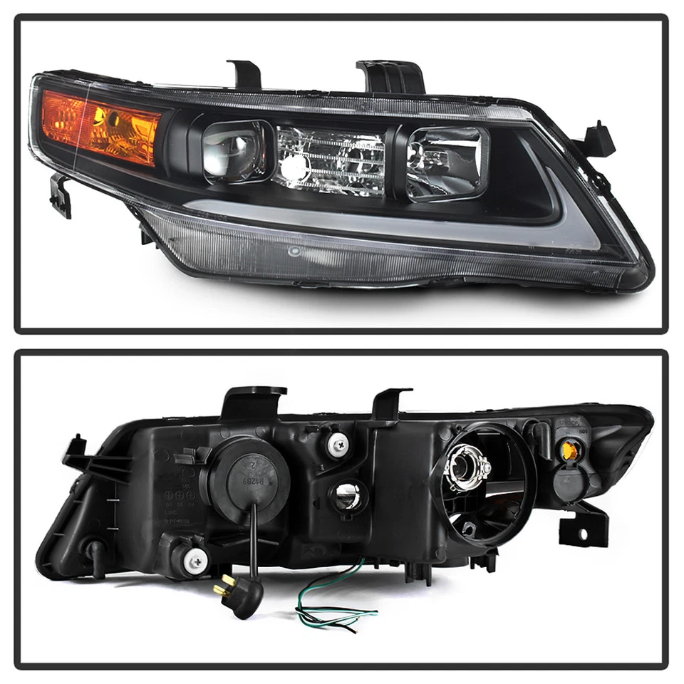 Faros proyectores tubo LED 2004-2008 negro Acura TSX CL9 faros izquierda+derecha Foto 4 de 4
