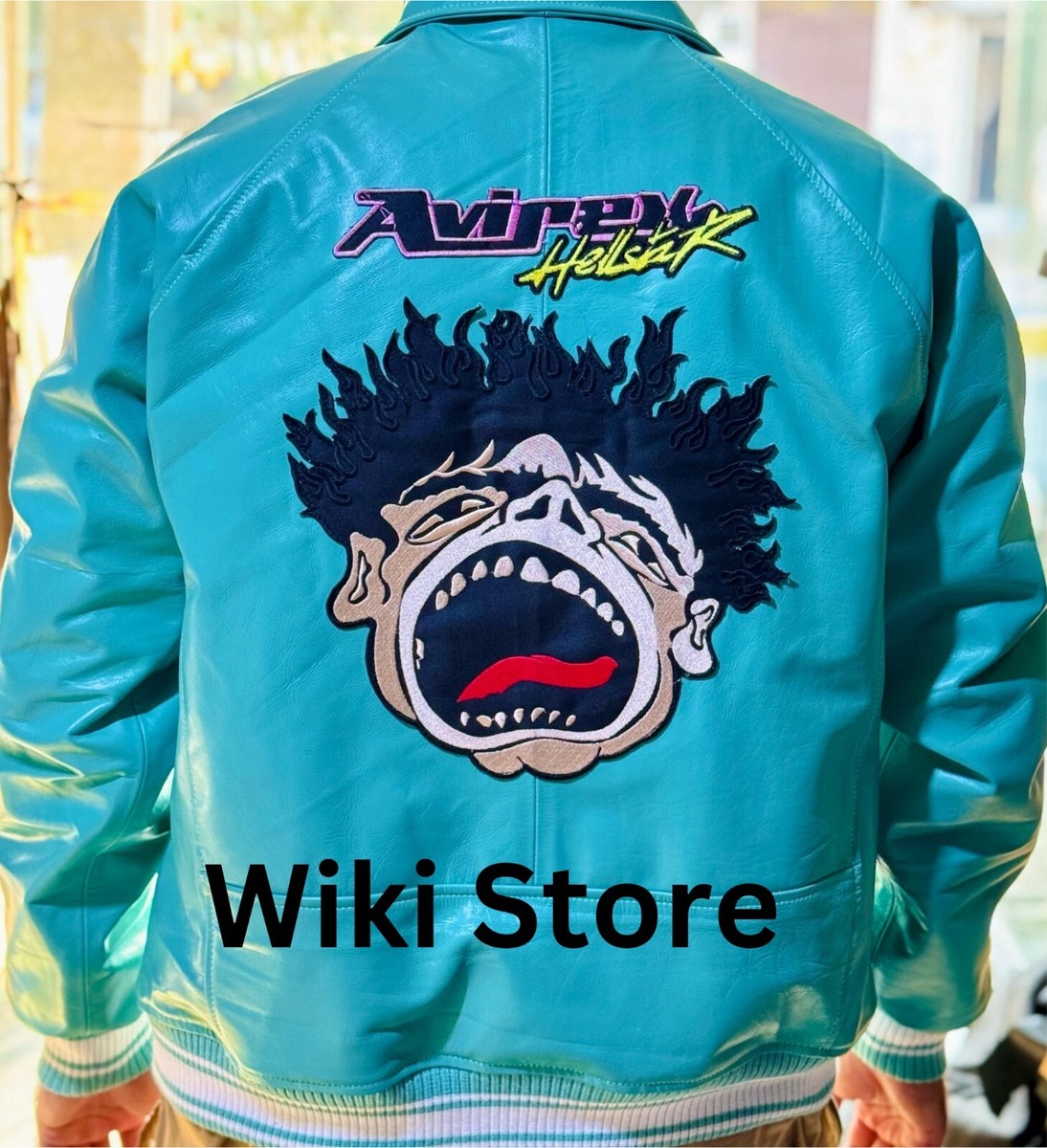 Hellstar ジャケット Mサイズ NEW Men's Avirex X Hellstar Turquoise Leather Jacket NWT | eBay