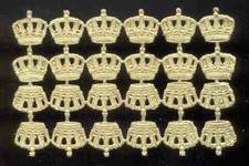 Scrap Die Cut German Dresden Gold Foil Paper Crowns Sm. Victorian Crafts