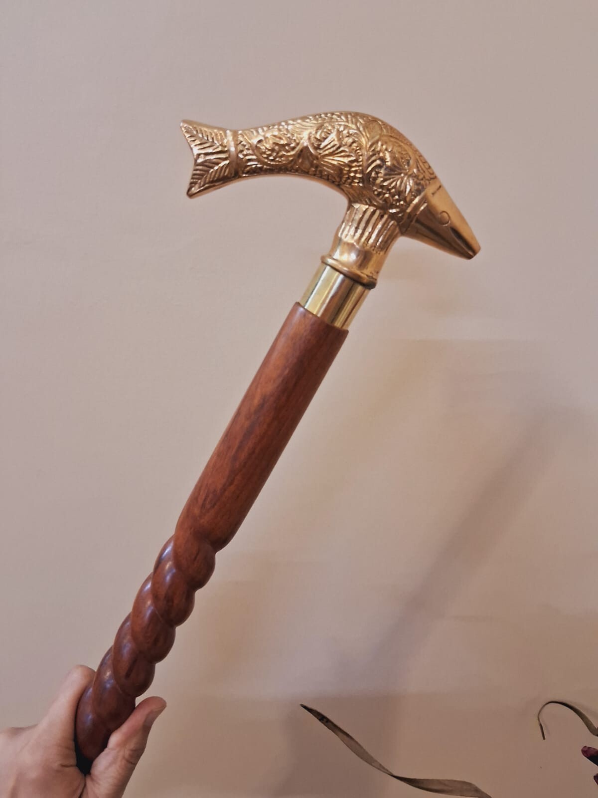 Solid Brass Walking Stick Head Handles Only for W… - image 5