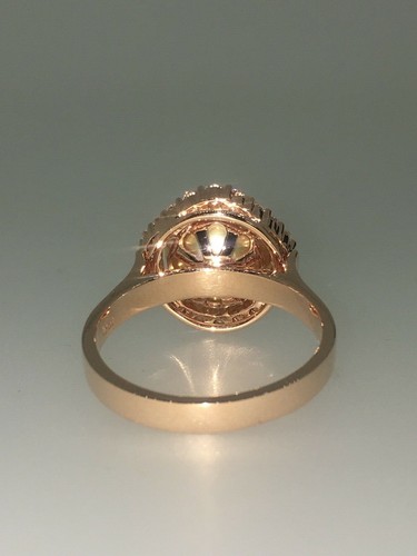 An Impressive 9.6mm Golden Pearl & Top Quality Diamond Ring in 18K Rose Gold - Picture 6 of 8