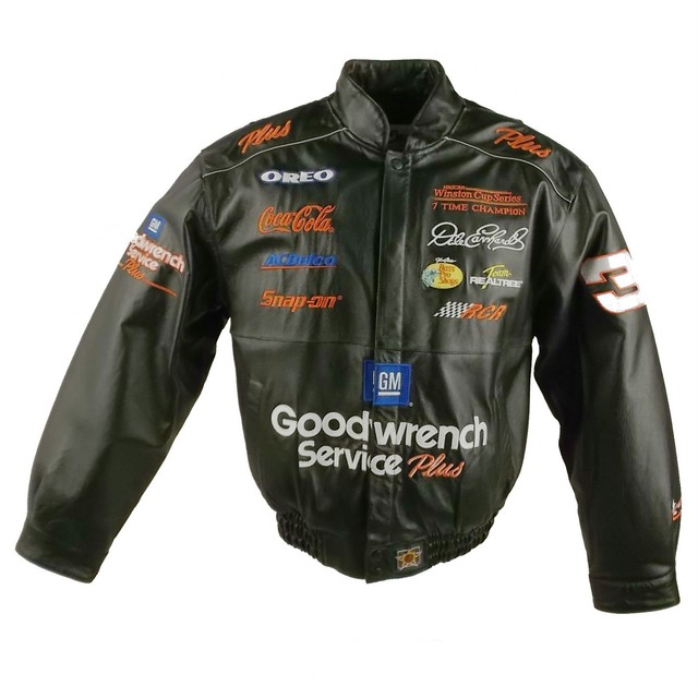 Dale EarnHardt Sr,GOODWRENCH RACING LEATHER BOMBER JACKET 054321