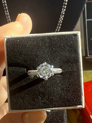 Size 8 2.66 Karat Moissanite VS.D. Color Sterling Silver 925 