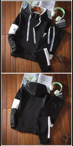 Conjunto de dos piezas de chándal deportivo con capucha para hombre chaqueta sudadera + pantalones conjunto con capucha traje - Imagen 16 de 26