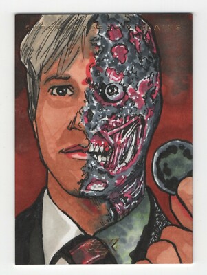 CZX DC Super Heroes & Villains Sketch card Aaron Eckhart Two CZX DC Super Heroes & Villains Sketch card Aaron Eckhart Two