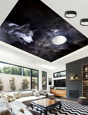 3D Mond Wolf 4547 Geschäft Tapete Wandgemälde Selbstklebend Handel Zoe