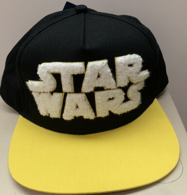 Star Wars Lucasfilm Disney Black & Yellow May the Force be with you Kids Hat NWT
