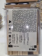 stampin' up thanks tons set of 13 wood stamps / we1682 r4 t64