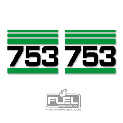 Bobcat 753 Skid Steer Loader Striped Side Premium Vinyl Decals - Equipment Decal