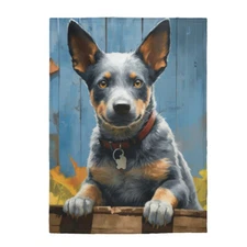 Ai Generated Bluey For Real Life Velveteen Plush Blanket Blue Heeler Ai Art
