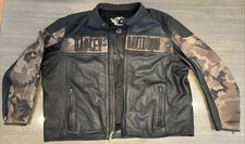 Harley Davidson Genuine Leather Nightfall Camo Jacket Mens Size 4XL 97036-O8VM