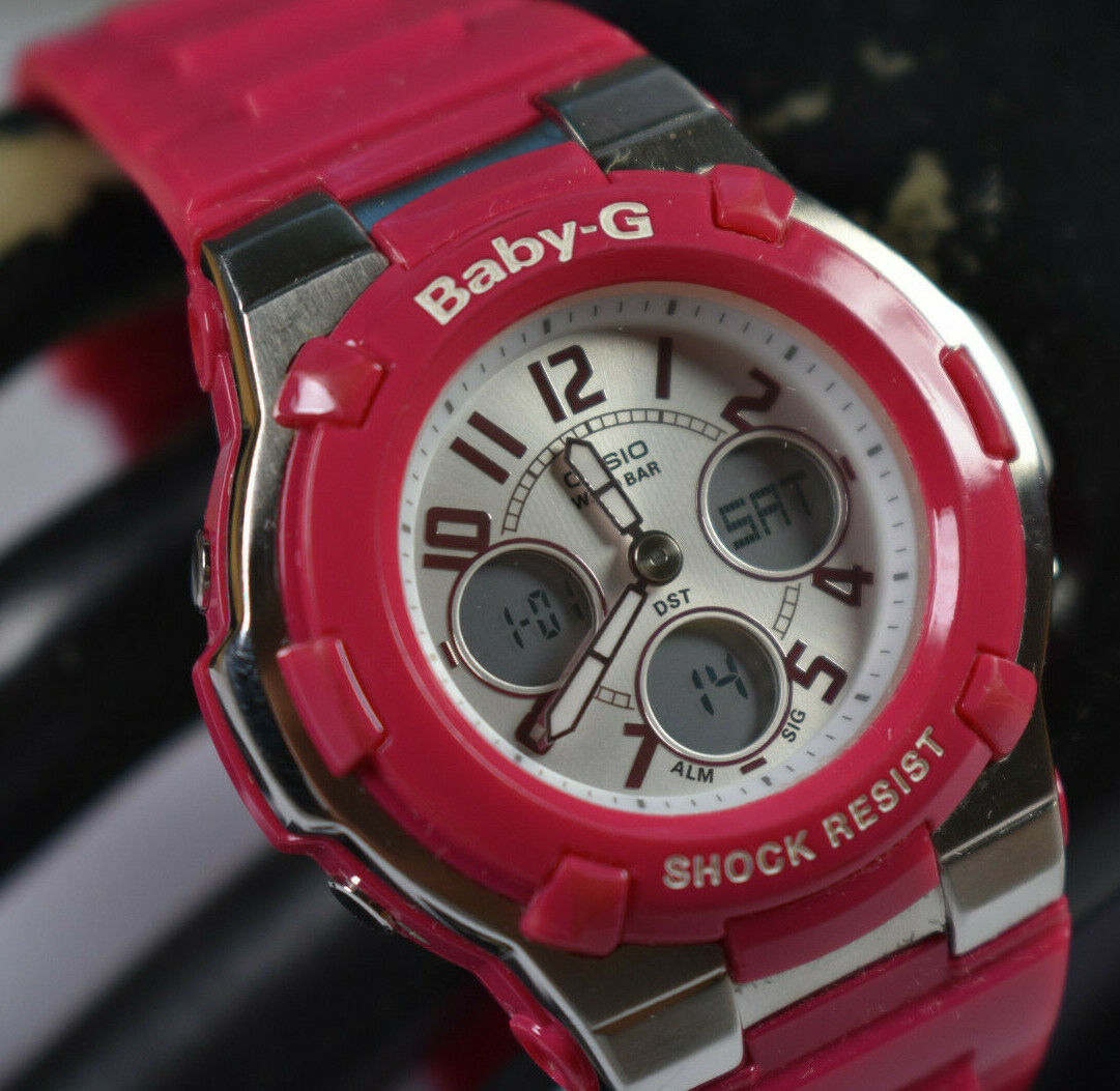 Rare! Casio Baby-G Shock Bga-110-4B (5001) Hot Pink Women'S Watch New  Battery! | Ebay