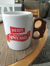 Herr's Pretzel Vintage 16oz Coffee Mug Made In USA Heavyweight Classic PA