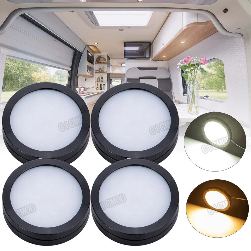 12V Interior LED Spot Lights Ceiling Camper Van Caravan Motorhome Boat Downlight - Image 3 of 4