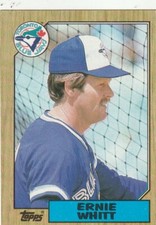 FREE SHIPPING-MINT-1987 Topps Toronto Blue Jays #698 Ernie Whitt PLUS BONUS CARD