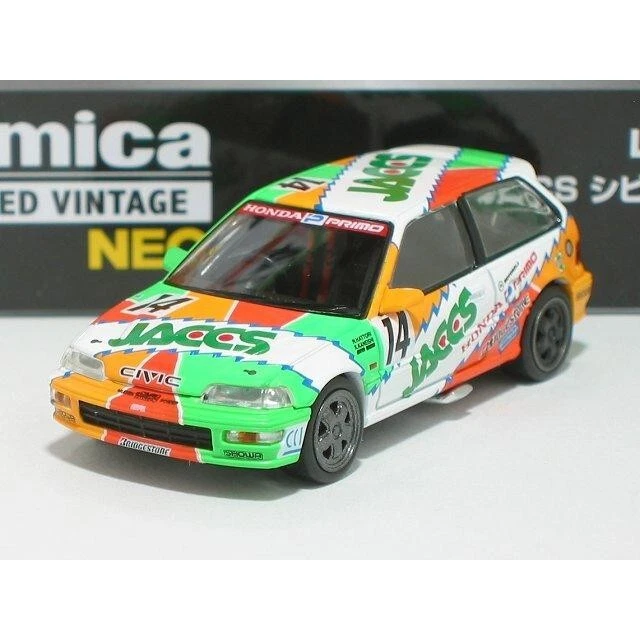 Tomica Limited Vintage Honda CIVIC JACCS Racing Metal Diecast Car LV-N229b 1/64 - Image 3 of 4