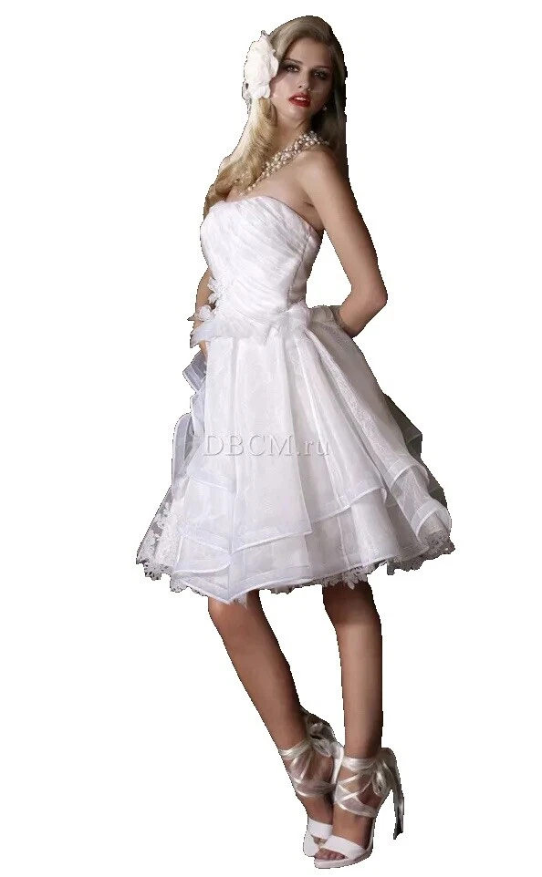 Taffeta White Short Wedding Dresses