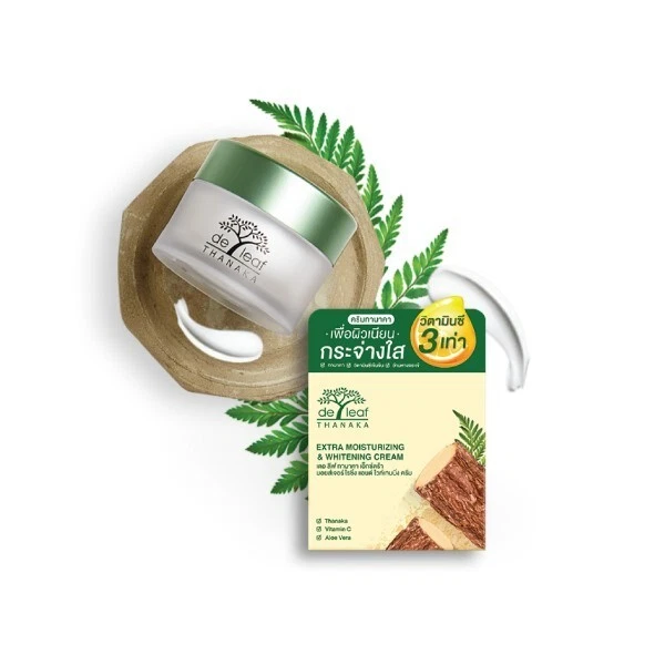 Crema blanqueadora extra hidratante blanqueadora piel oscura y cuerpo De Leaf Thanaka 40 ml x3 Foto 2 de 4