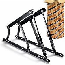 2X 1200N Bed Lift Hinge Mechanism Set, Gas Struts 360mm Storage Gas Strut M8 Eye