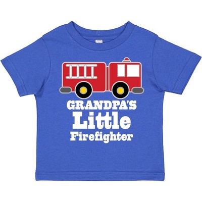 Inktastic Grandpa Little Firefighter Boys Fire Truck Toddler T-Shirt Fireman I