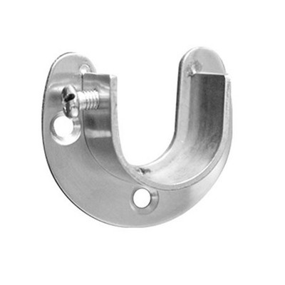 2 Sets Heavy Duty Stainless Steel U Shaped Closet Pole Socket Rod Supports