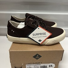 Sperry Kids Striper II LTT JR Brown Boy's Shoes Lace Up Sneaker SZ 11 M