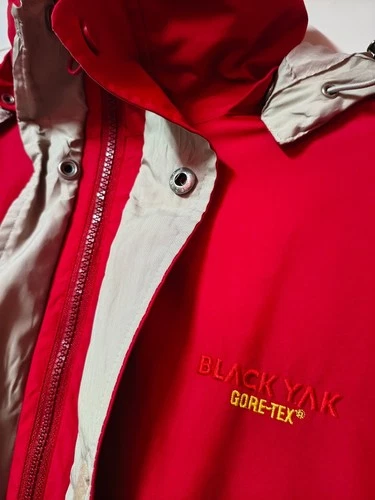 BLACK YAK Gore-Tex 2-Ply Waterproof Hooded Jacket Men's L/XL Red Gorpcore Shell image 2