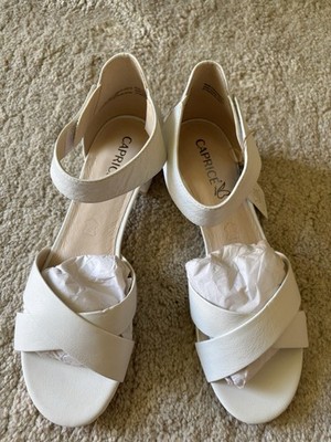 Caprice Damen Sandalette Sandalette Größe 6 5 / Gr. 40 Weiß Leder
