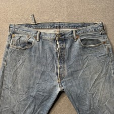 Levis 501 Jeans Mens 40x30 Blue Denim Faded Cotton American Button Fly Adult