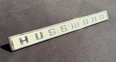 Vtg Hussman Appliance Metal Emblem Badge Ornament Nameplate Logo Refrigerator