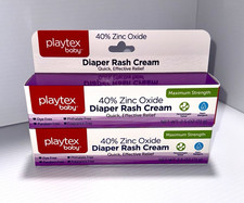 2pack Playtex Baby Diaper Rash Cream 40 Zinc Oxide Maximum Strength, 2.5 oz