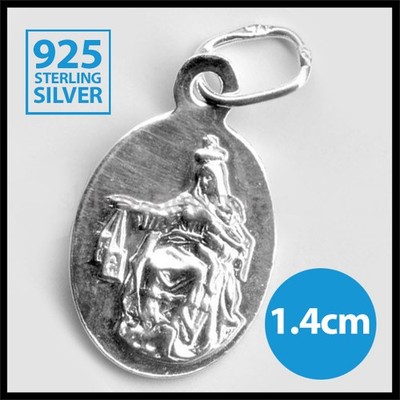 Christlich Katholisch 925 Silber Hals Anhänger Medaillon Mutter Gottes Maria Skapulier